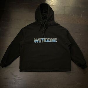 We11Done Weldon sweatshirts unisex hoodie black blue size xsmall